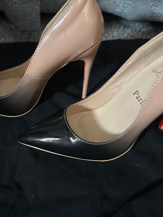 Christian Louboutin Shoes - Christian Louboutin Kate 100 Patent Black-Nude Ombré